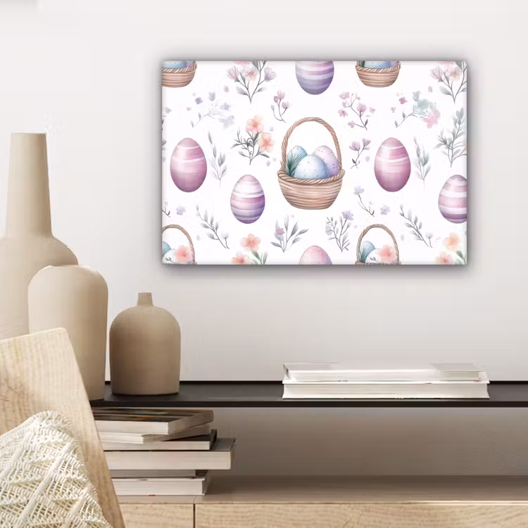 Bloemen - Paaseieren - Patroon canvas 2cm klein -sfeer6