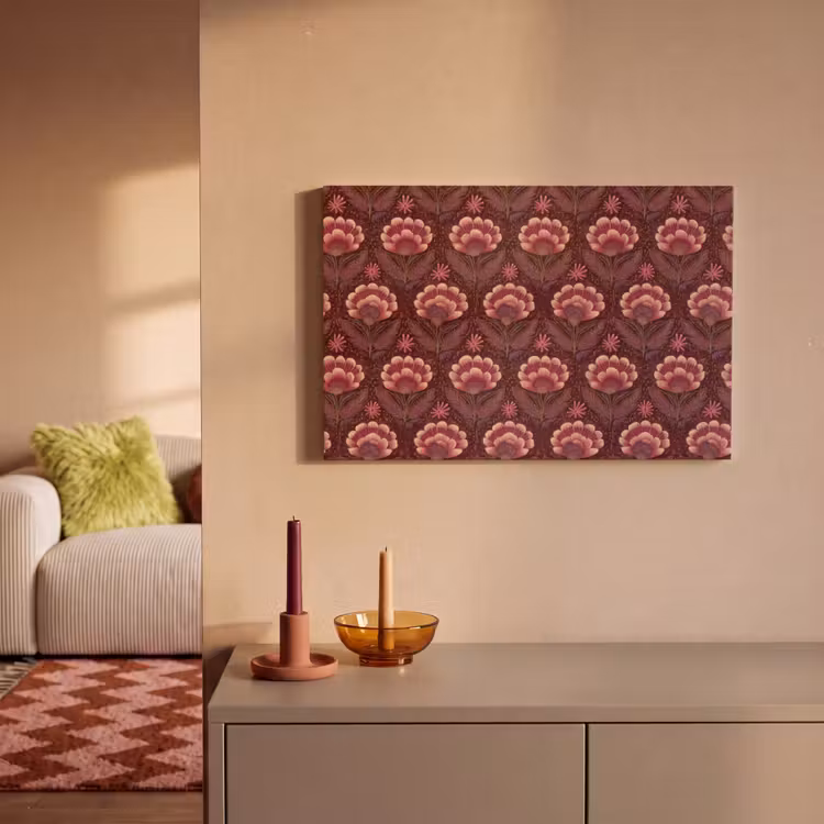 Bloemen - Waaier - Paars canvas 2cm klein 34 -sfeer1