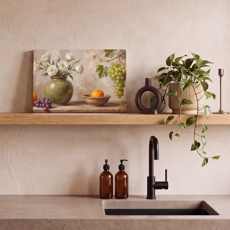 Canvas Print - Flowers - Fruit - Still Life - Bloemen - Fruit - Stilleven canvas 2cm klein