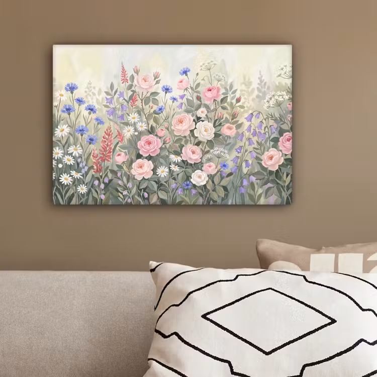 Bloemen - Tuin - Natuur - Kleurrijk canvas 2cm klein -sfeer3
