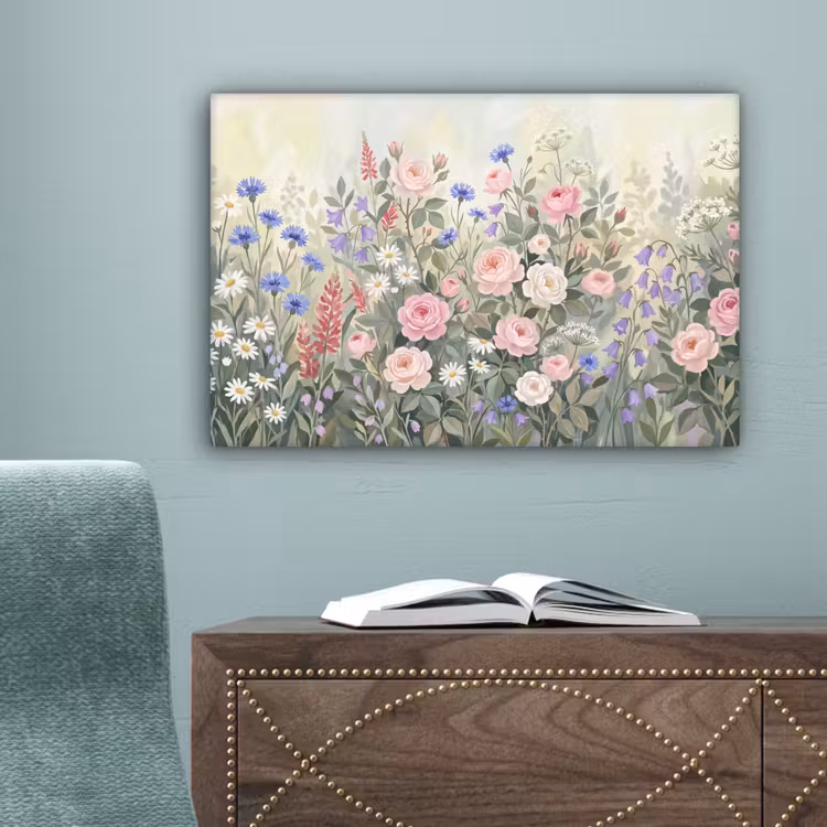 Bloemen - Tuin - Natuur - Kleurrijk canvas 2cm klein -sfeer4