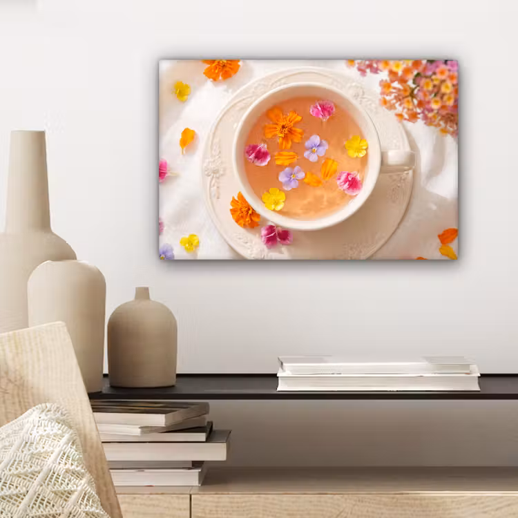 Bloemen - Kop - Natuur - Kleurrijk - Zomer canvas 2cm klein -sfeer6