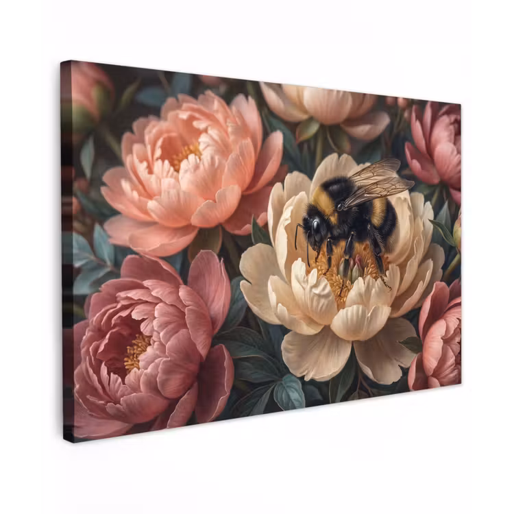 Bloemen - Insect - Natuur - Roze canvas 2cm klein -z3d
