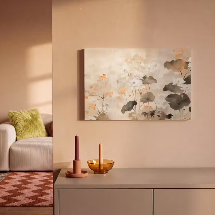 Bloemen - Japandi - Wabi sabi canvas 2cm klein -sfeer1