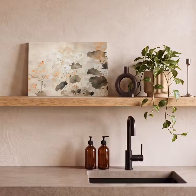 Bloemen - Japandi - Wabi sabi canvas 2cm klein -sfeer3