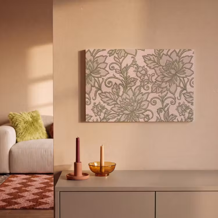 Bloemen - Kant - Patroon - Klassiek - Groen canvas 2cm klein -sfeer1