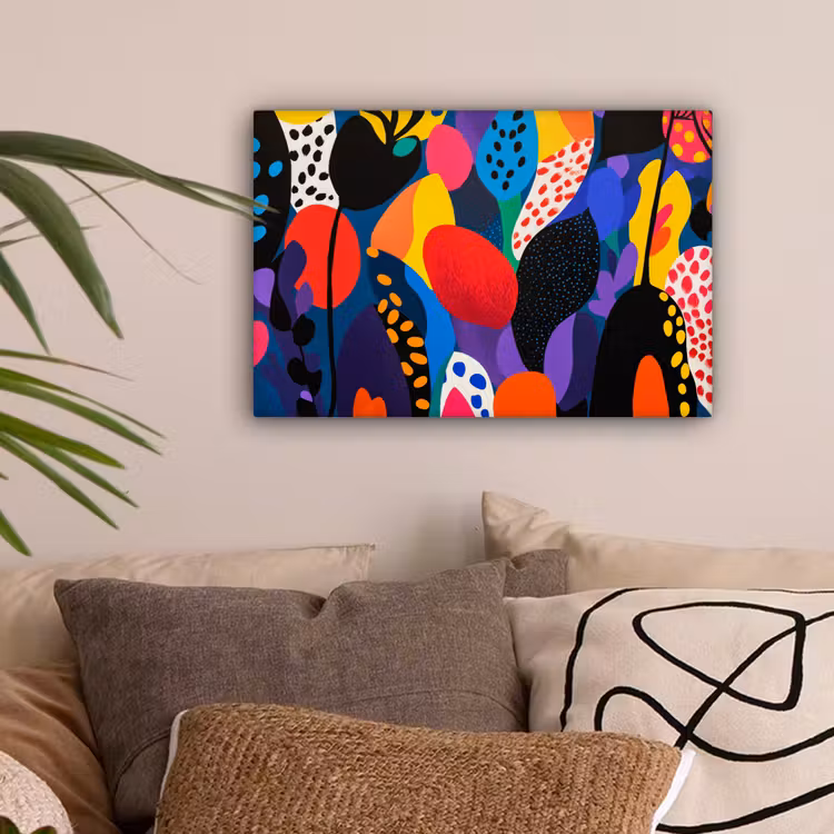 Bloemen - Bladeren - Abstract - Rood canvas 2cm klein -sfeer1