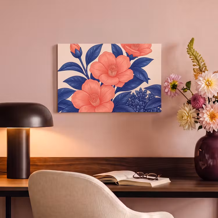Canvas Print - Flowers - Leaves - Botanical - Bloemen - Bladeren - Botanisch canvas 2cm klein