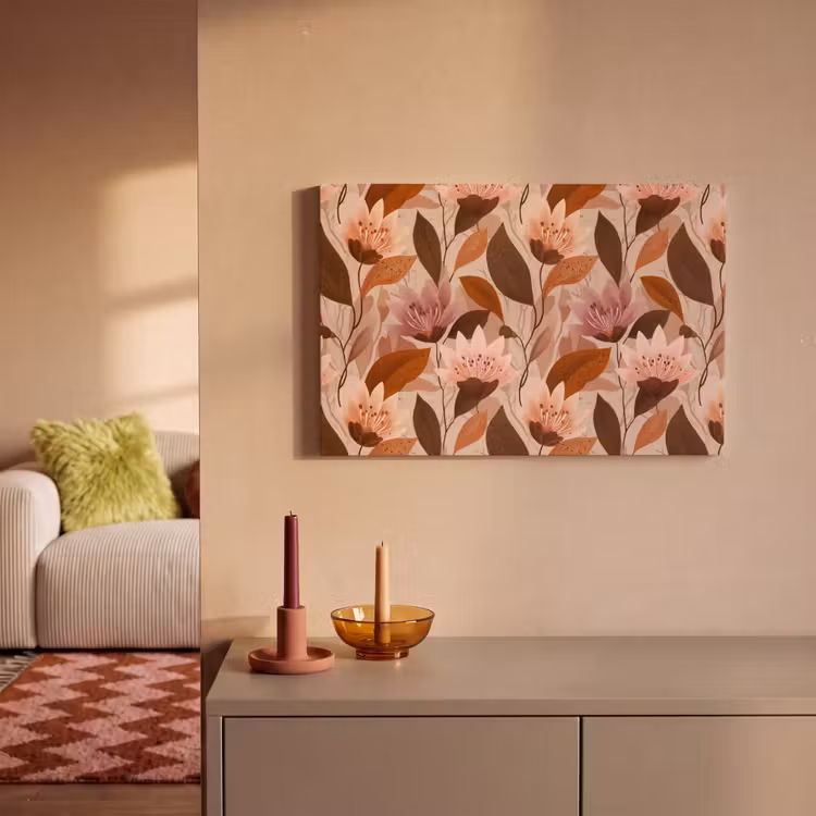 Bloemen - Bladeren - Bruin canvas 2cm klein 34 -sfeer1