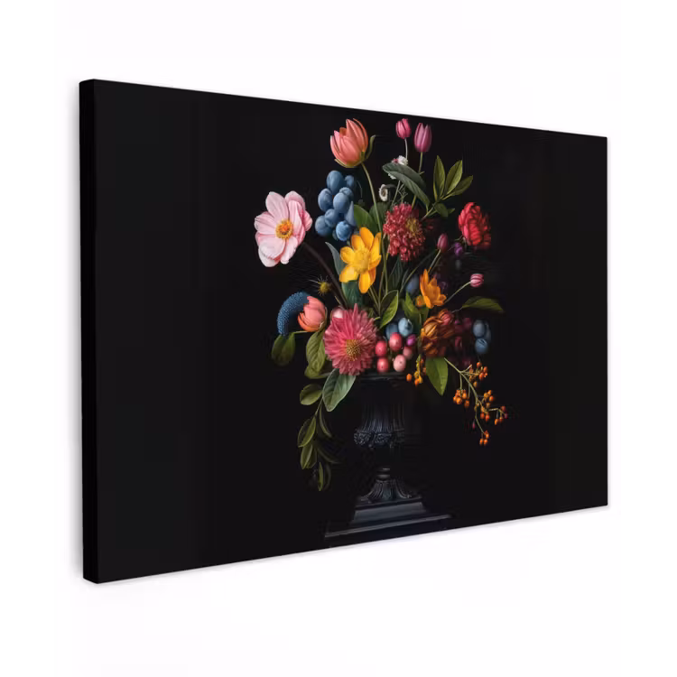 Bloemen - Vrolijk - Vaas canvas 2cm klein -z3d