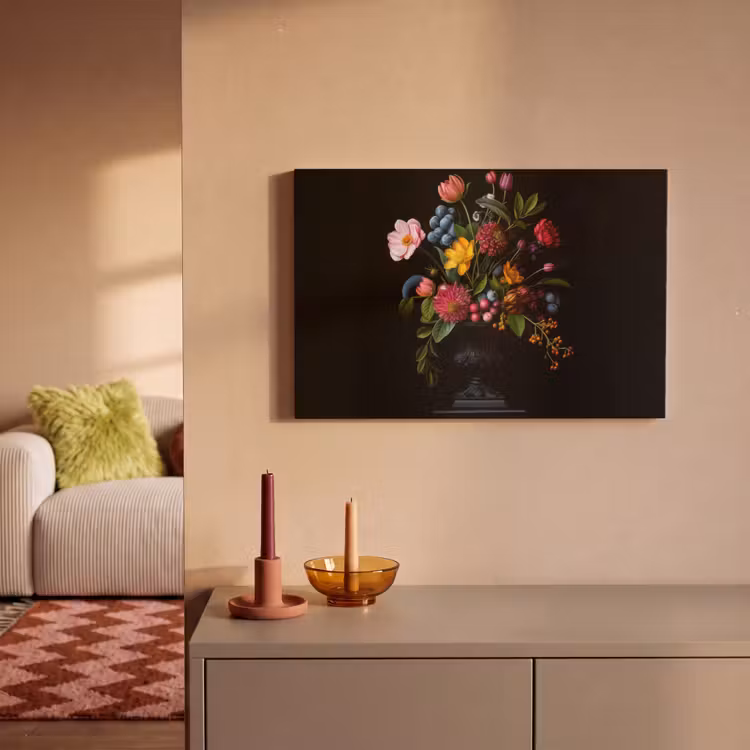 Bloemen - Vrolijk - Vaas canvas 2cm klein -sfeer1