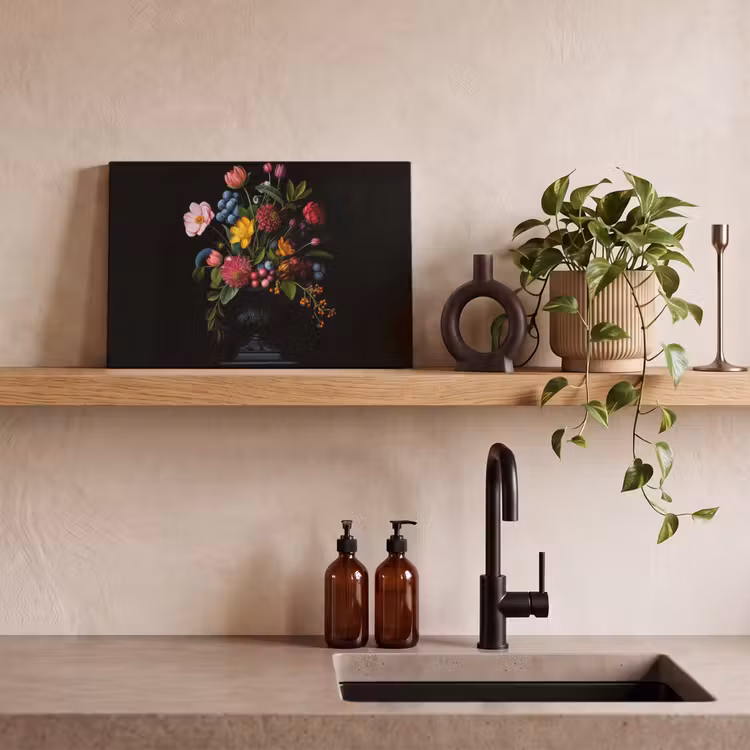 Bloemen - Vrolijk - Vaas canvas 2cm klein -sfeer3