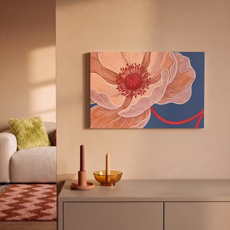 Canvas Print - Flowers - Modern - Abstract - Bloemen - Modern - Abstract canvas 2cm klein