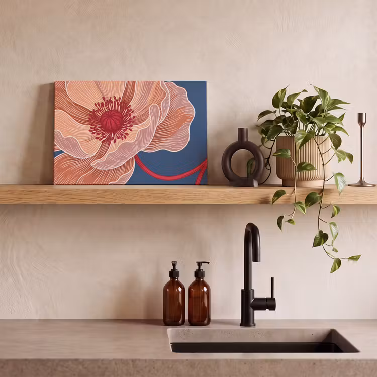 Canvas Print - Flowers - Modern - Abstract - Bloemen - Modern - Abstract canvas 2cm klein