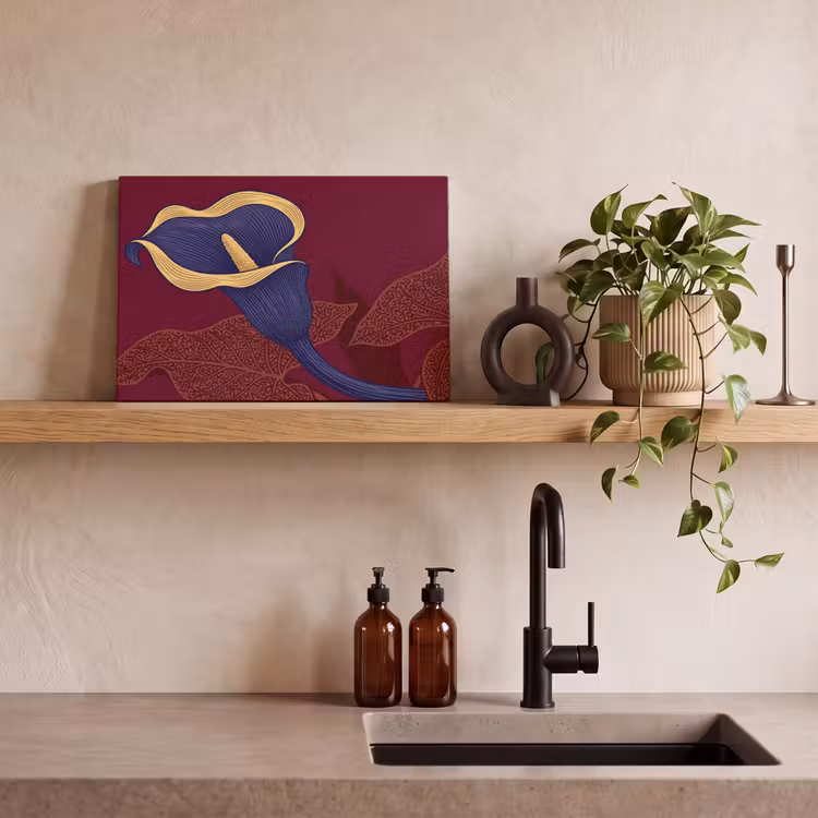 Canvas Print - Flowers - Modern - Purple - Bloemen - Modern - Paars canvas 2cm klein