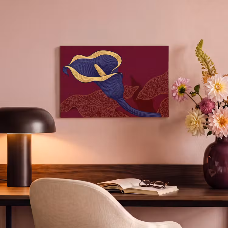Canvas Print - Flowers - Modern - Purple - Bloemen - Modern - Paars canvas 2cm klein