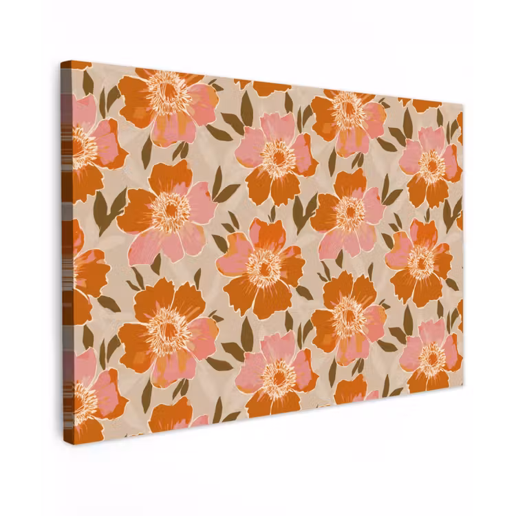 Bloemen - Motief - Retro canvas 2cm klein 34 -z3d