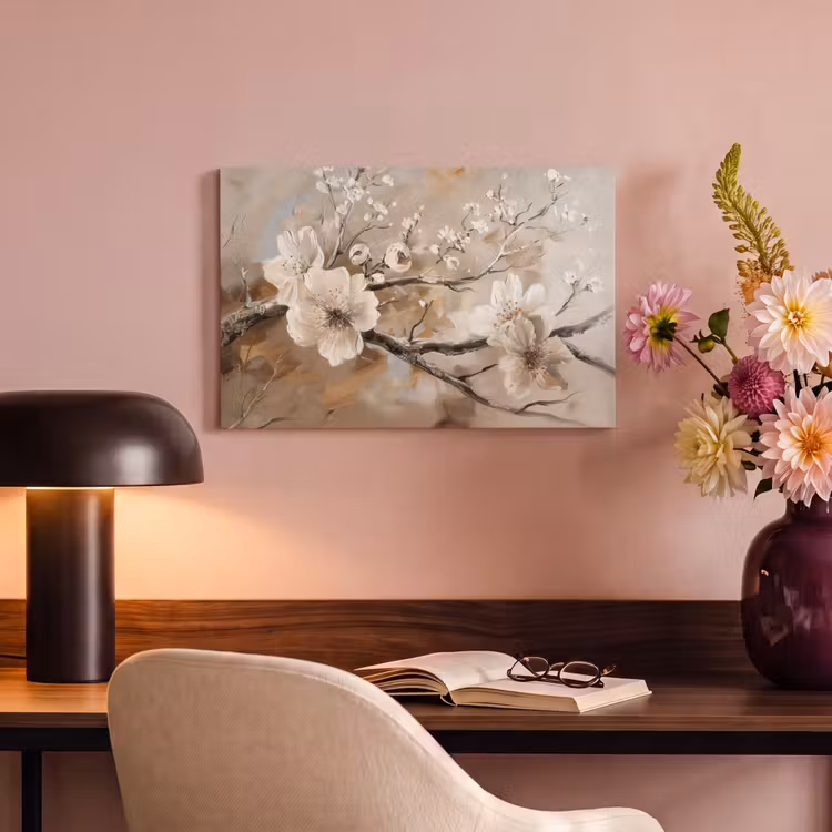 Bloemen - Natuur - Wit - Bloesem - Abstract canvas 2cm klein -sfeer4