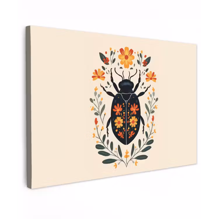 Bloemen - Oranje - Planten - Sierlijk canvas 2cm klein -z3d
