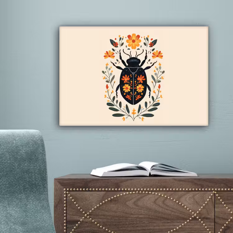 Bloemen - Oranje - Planten - Sierlijk canvas 2cm klein -sfeer4