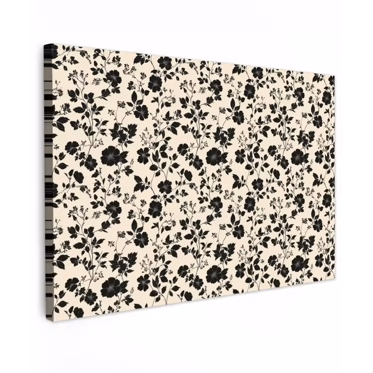 Bloemen - Dessin - Zwart canvas 2cm klein 34 -z3d