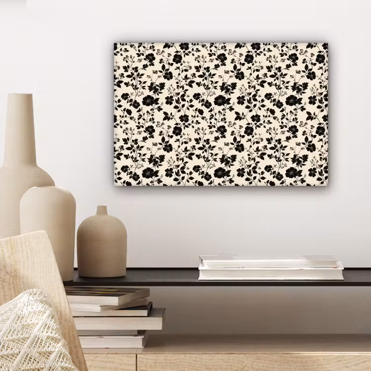 Bloemen - Dessin - Zwart canvas 2cm klein 34 -sfeer6