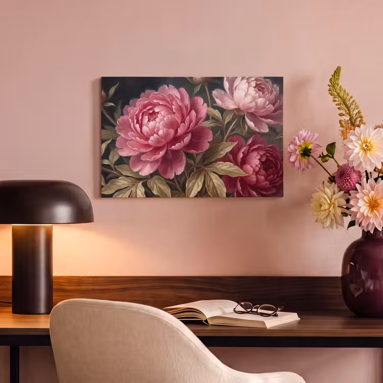 Bloemen - Roze - Klassiek - Natuur canvas 2cm klein -sfeer4