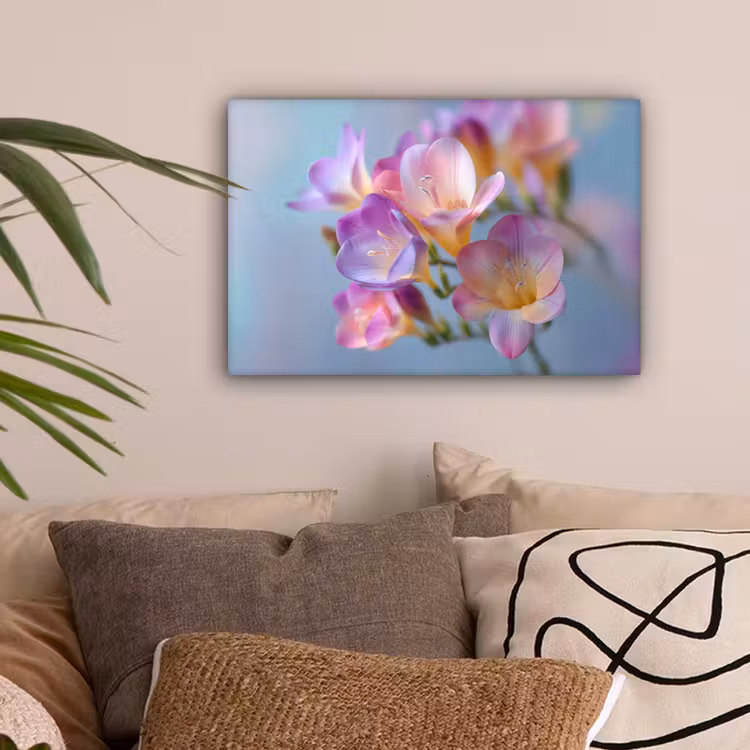 Bloemen - Paars - Overloop - Meeldraden canvas 2cm klein -sfeer1