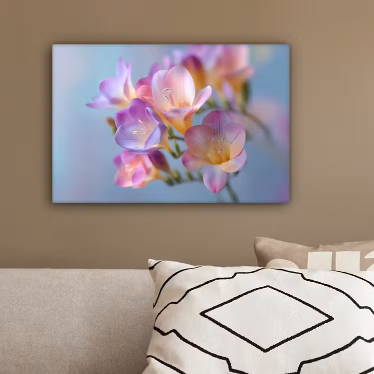 Bloemen - Paars - Overloop - Meeldraden canvas 2cm klein -sfeer3