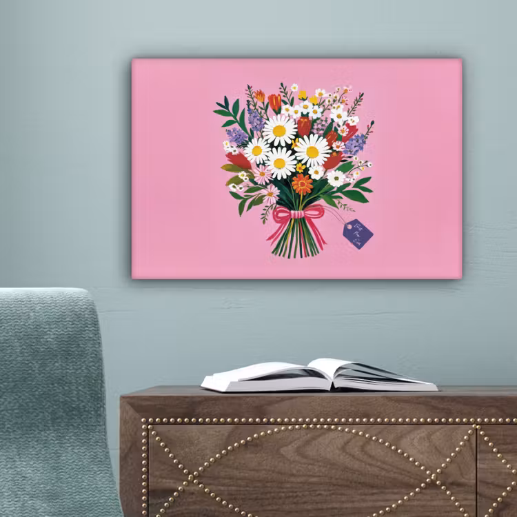 Bloemen - Quote - Kaartje - Kleurrijk canvas 2cm klein -sfeer4