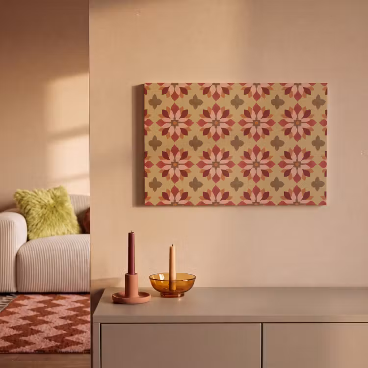 Bloemen - Retro - Groen canvas 2cm klein 34 -sfeer1