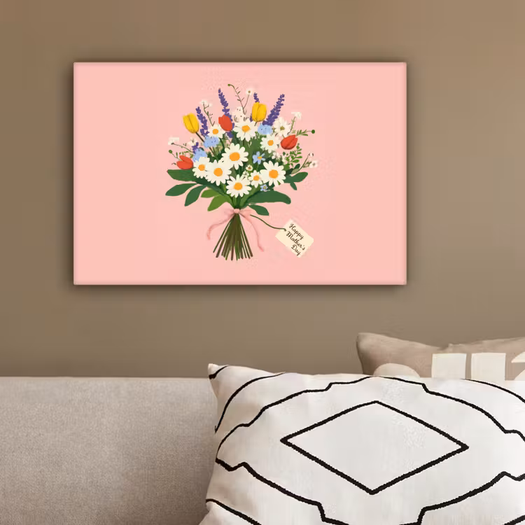 Bloemen - Lint - Kaartje canvas 2cm klein -sfeer3