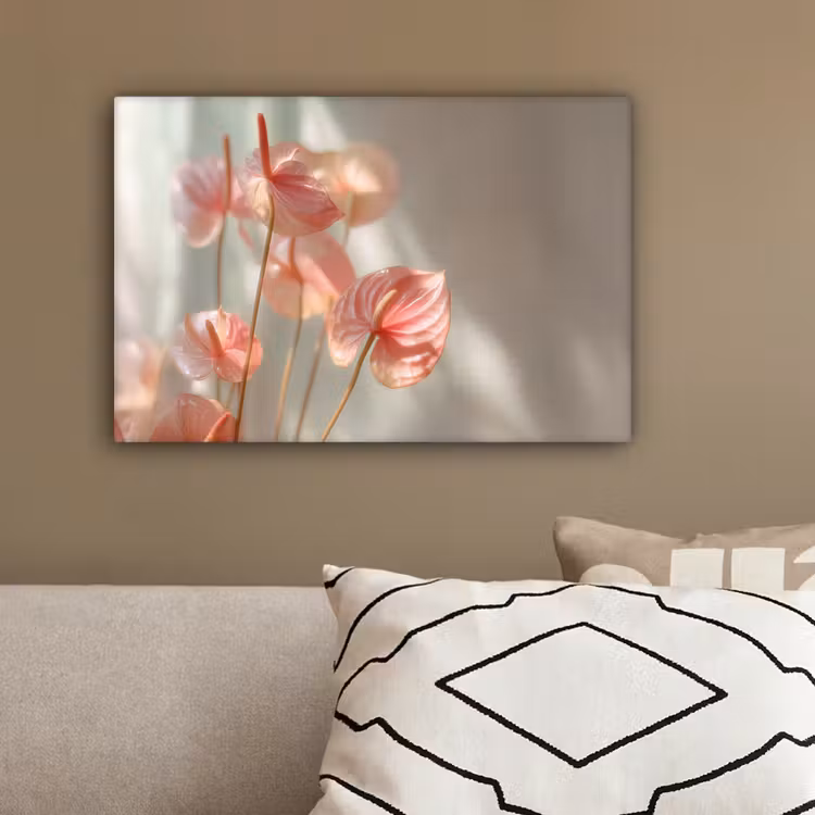 Bloemen - Stelen - Roze - Schaduw canvas 2cm klein -sfeer3