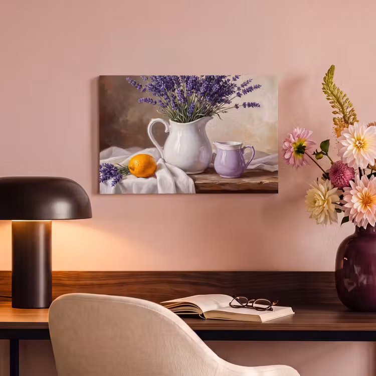 Canvas Print - Flowers - Still Life - Purple - Bloemen - Stilleven - Paars canvas 2cm klein