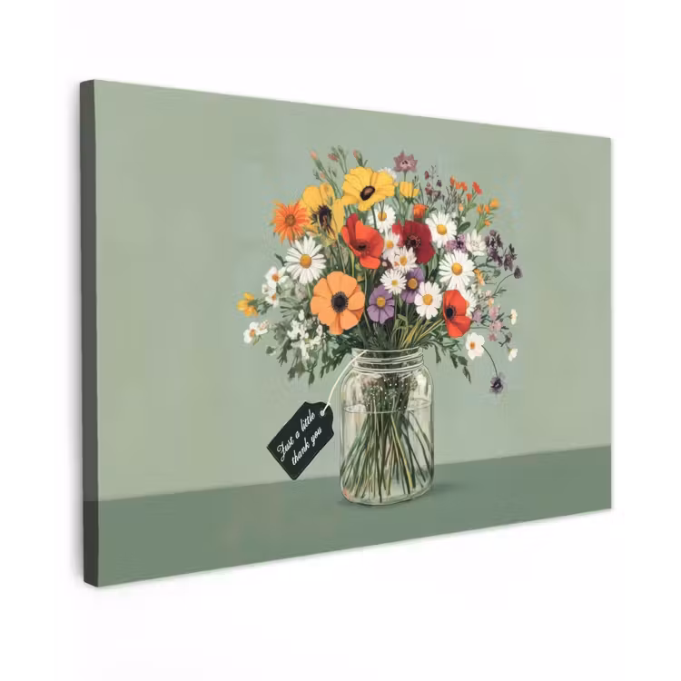 Bloemen - Vaas - Kaartje canvas 2cm klein -z3d