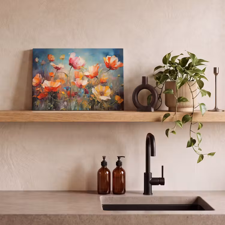 Bloemen - Watercolor - Kunst - Botanisch - Natuur canvas 2cm klein -sfeer3