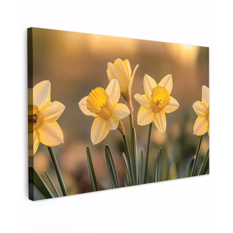 Bloemen - Geel - Wazig canvas 2cm klein -z3d