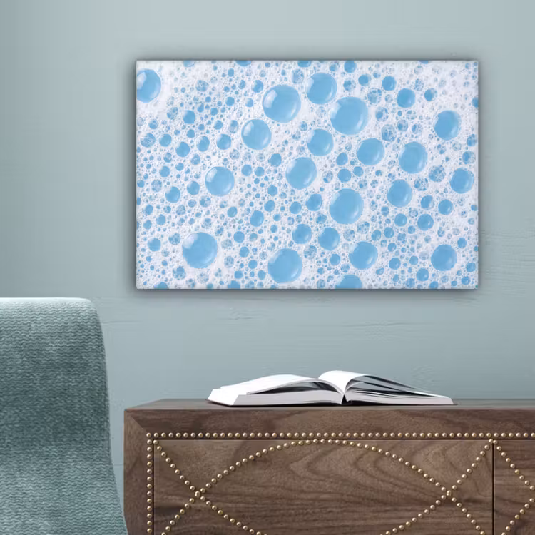 Schuim - Bubbels - Blauw canvas 2cm klein -sfeer4