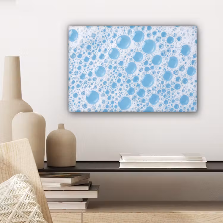 Schuim - Bubbels - Blauw canvas 2cm klein -sfeer6