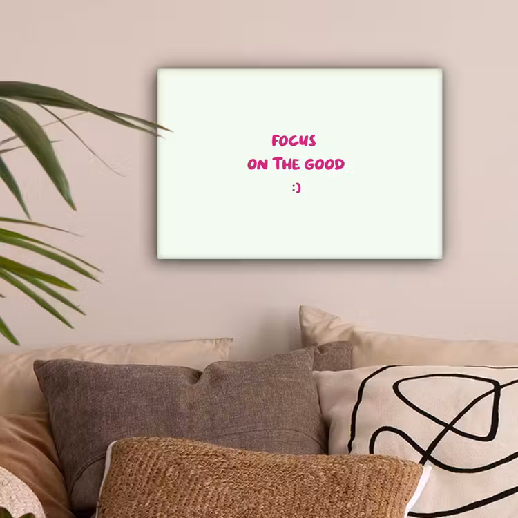 Focus - Beige - Roze - Smiley canvas 2cm klein -sfeer1