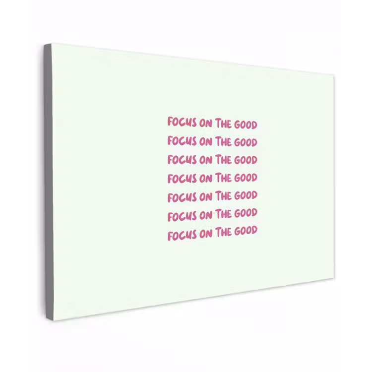 Focus on the good - Roze canvas 2cm klein -z3d