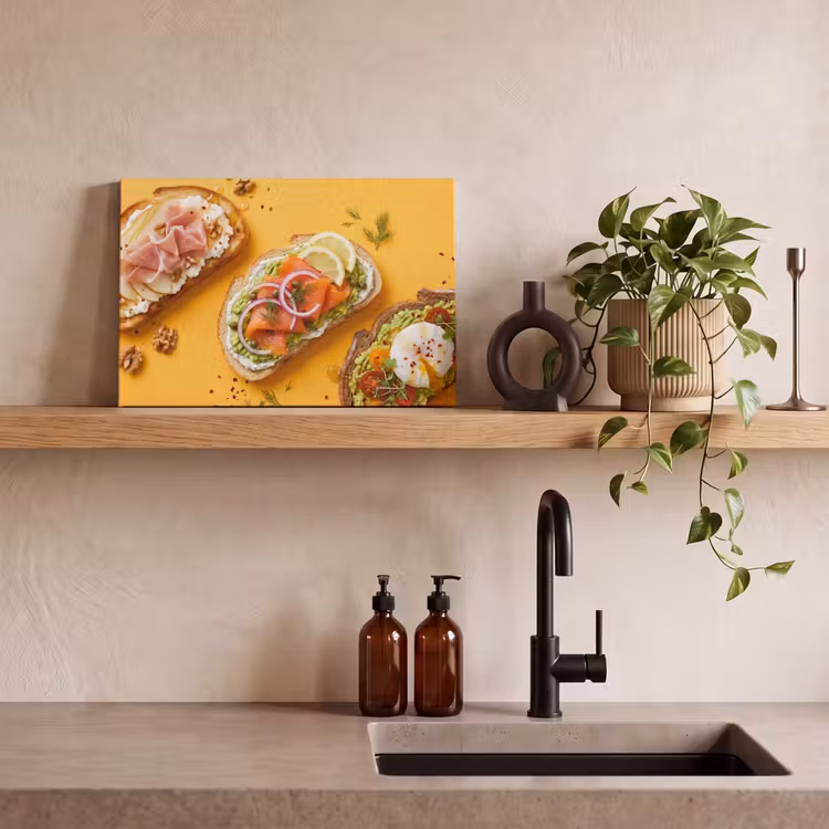 Eten - Brood - Ontbijt - Modern - Kleurrijk canvas 2cm klein -sfeer3