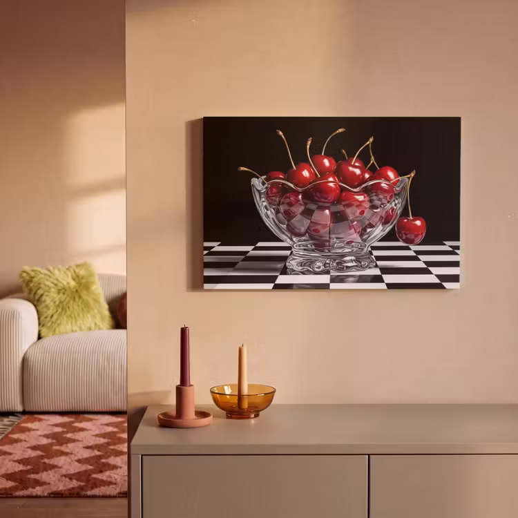 Canvas Print - Food - Cherries - Red - Eten - Kersen - Rood canvas 2cm klein