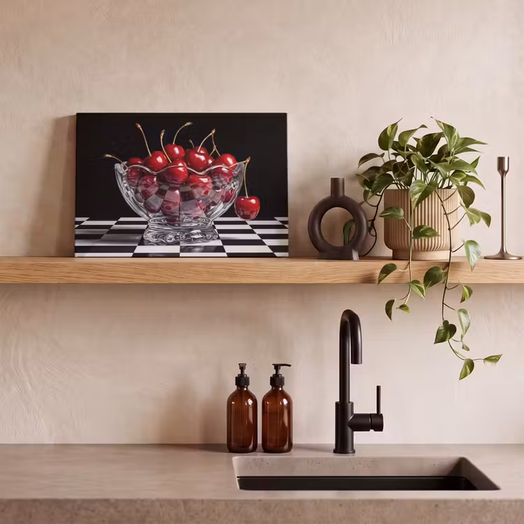 Canvas Print - Food - Cherries - Red - Eten - Kersen - Rood canvas 2cm klein