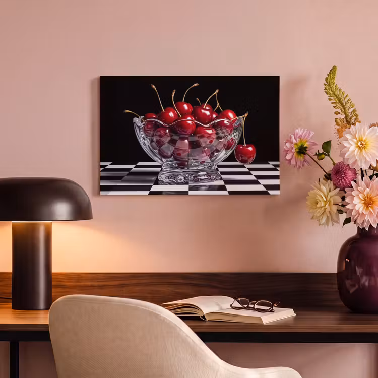 Canvas Print - Food - Cherries - Red - Eten - Kersen - Rood canvas 2cm klein