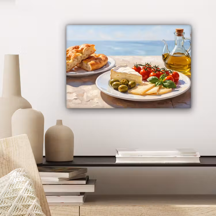 Eten - Middellandse Zee - Natuur - Geschilderd canvas 2cm klein -sfeer6