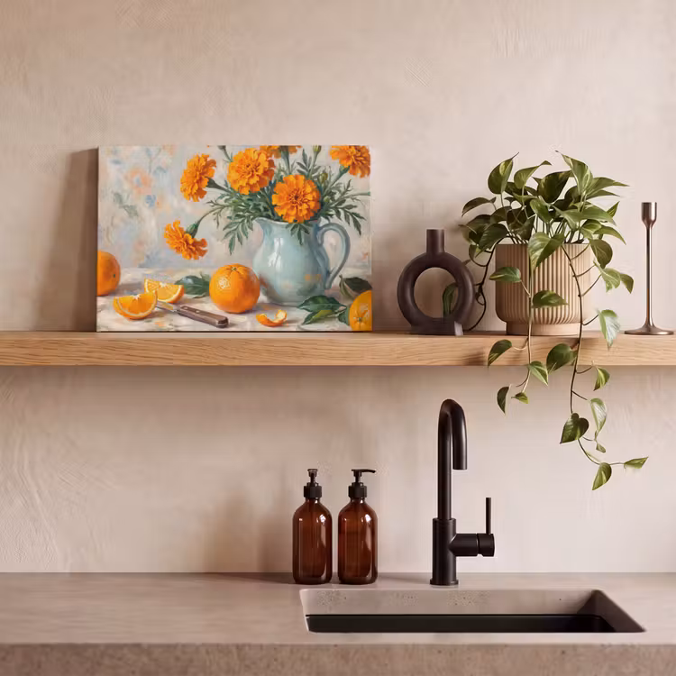 Canvas Print - Food - Orange - Art - Eten - Oranje - Kunst canvas 2cm klein