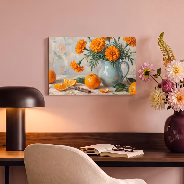 Canvas Print - Food - Orange - Art - Eten - Oranje - Kunst canvas 2cm klein