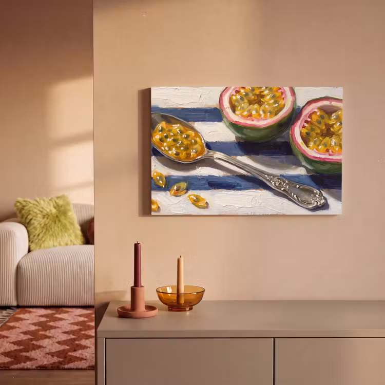 Eten - Passievrucht - Tropisch - Modern - Kleurrijk canvas 2cm klein -sfeer1