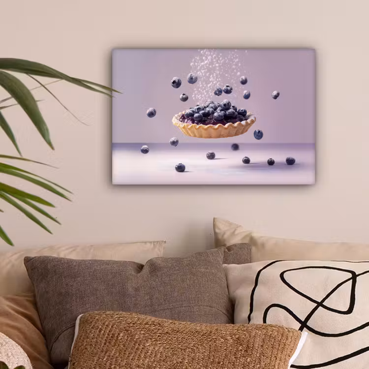 Eten - Taart - Bessen - Blauw canvas 2cm klein -sfeer1